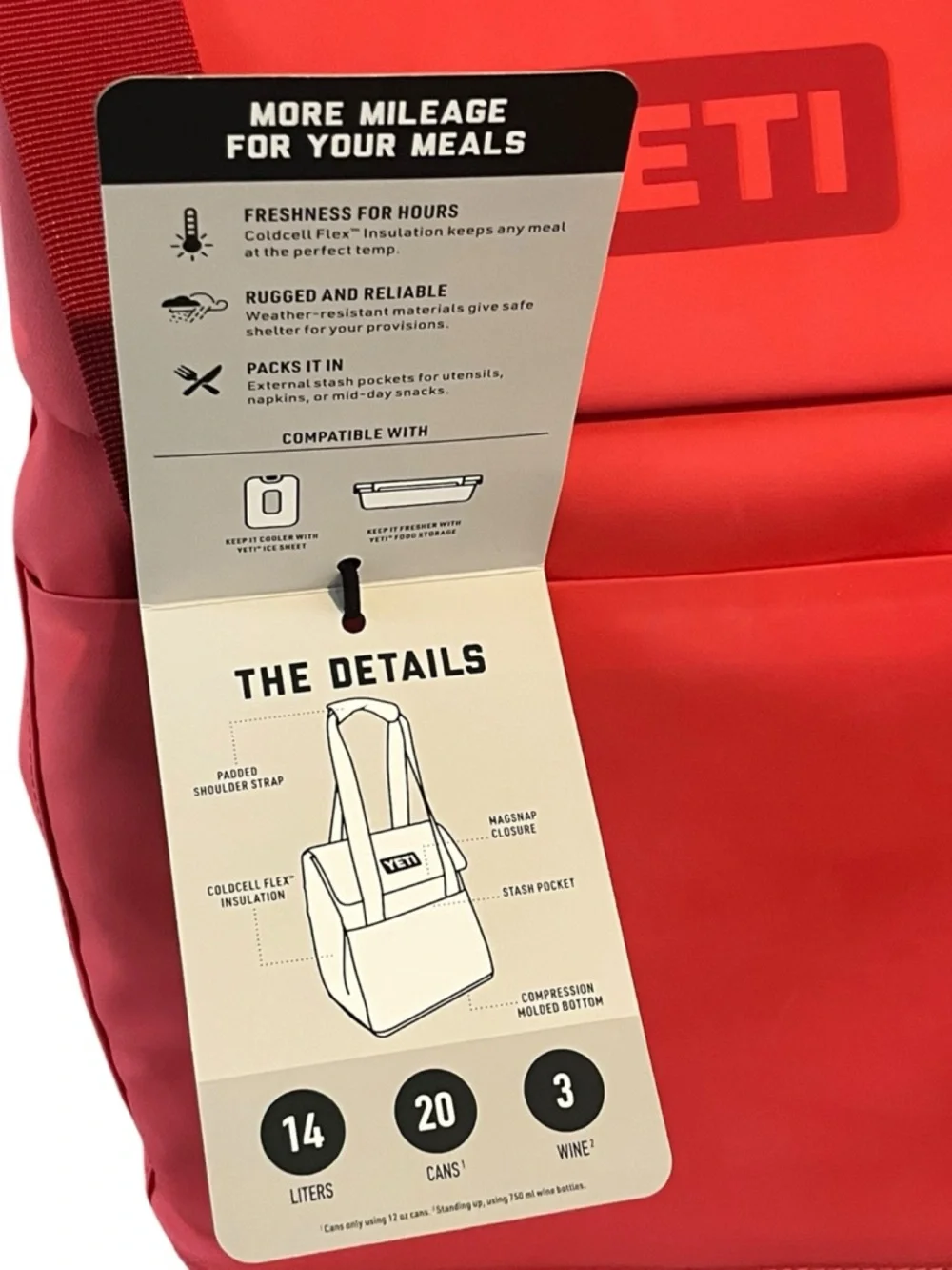 NWT YETI DAYTRIP INSULATED COOLER  BAG 14L IN RESCUE RED